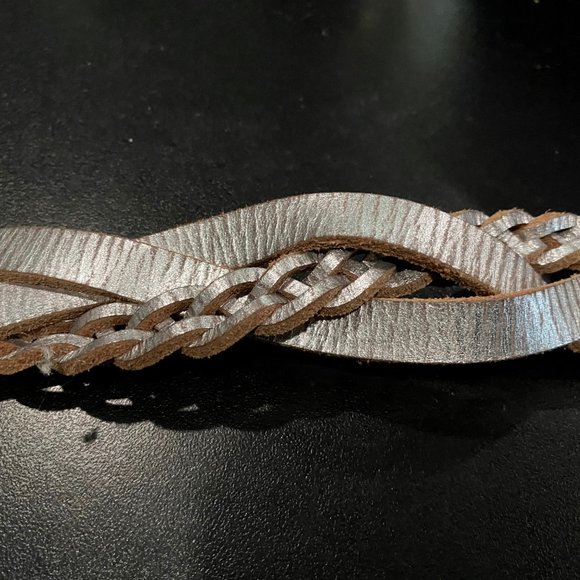 FOSSIL Metallic Bohemian Western Twisted Braided Genuine Leather Belt W… - Picture 6 of 7